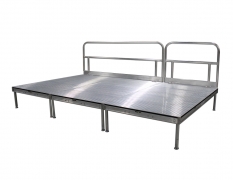 Diagonal Punch Aluminum Plank Stage w/ Custom Guardrail